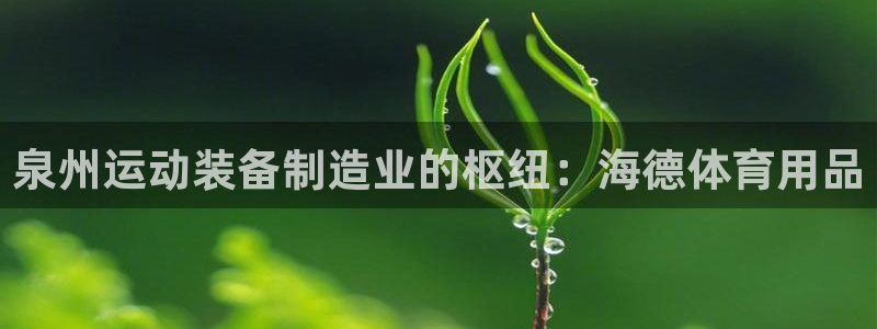 欧陆娱乐注册平台：泉州运动装备制造业的枢纽：海德体育